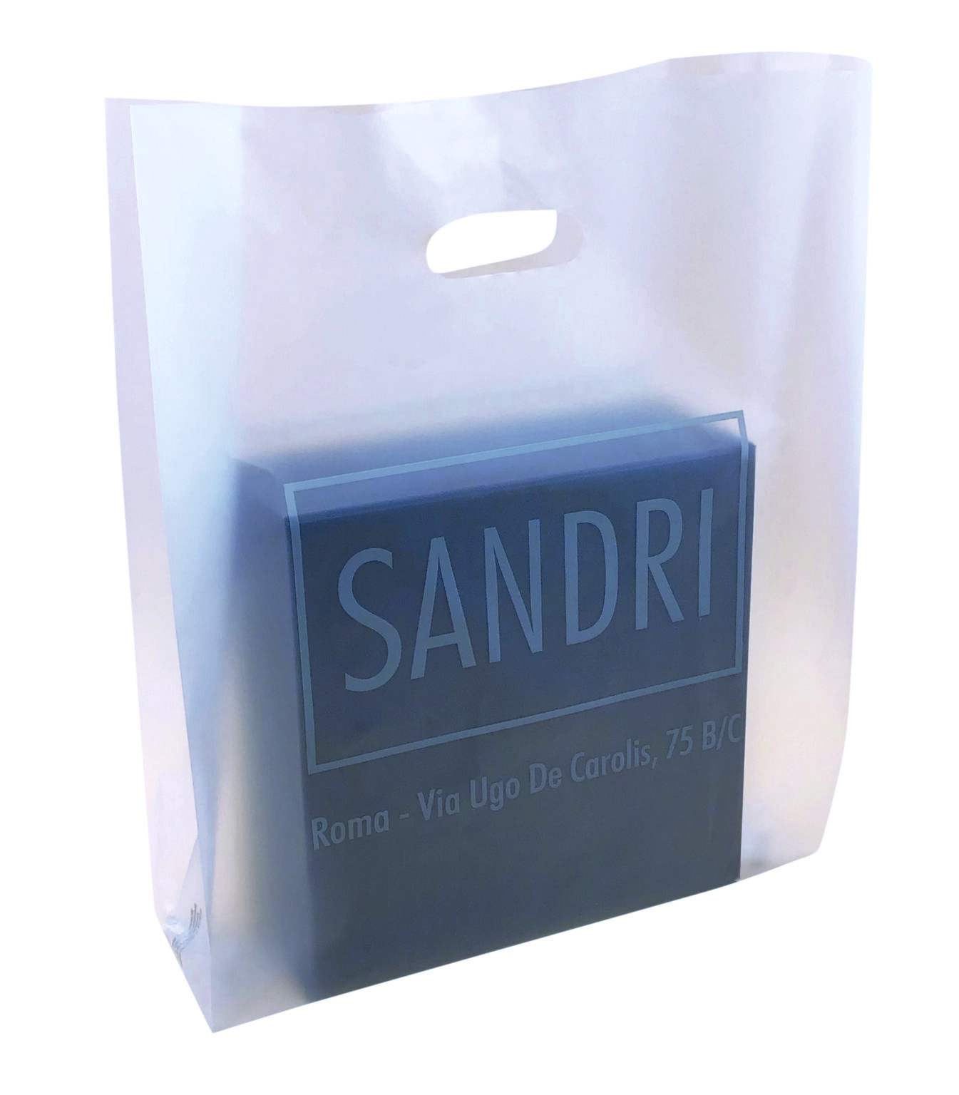 shopper semi-trasparente, maniglia fagiolo